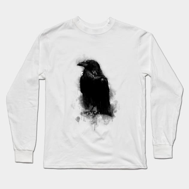 Raven Long Sleeve T-Shirt by juyodesign